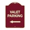 Signmission Valet Parking with Left Arrow Heavy-Gauge Aluminum Architectural Sign, 24" x 18", BU-1824-22750 A-DES-BU-1824-22750 - alternate 1